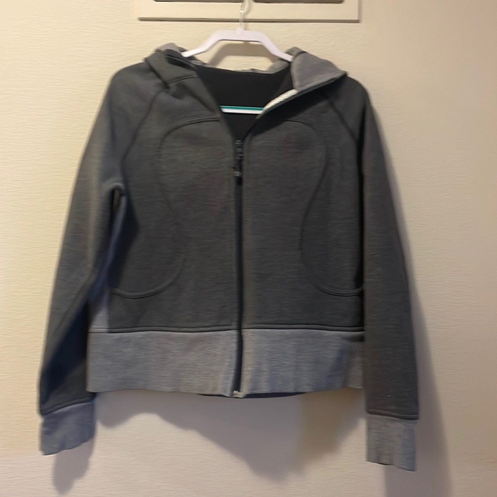 Gray zip up Lululemon hoodie size 12.